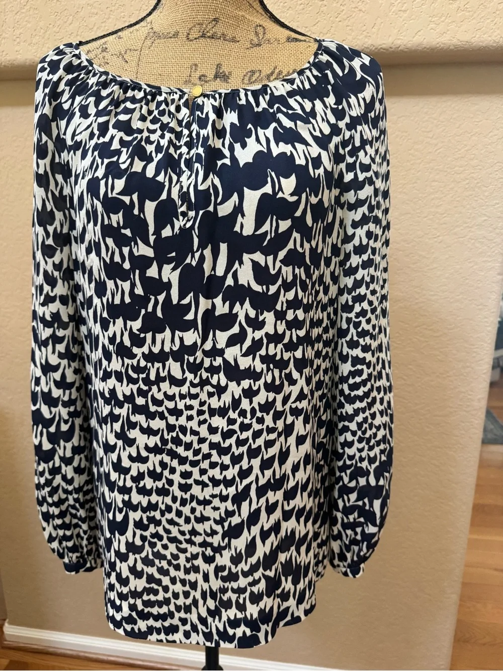 Tory Burch Printed Scoop Neck Blouse